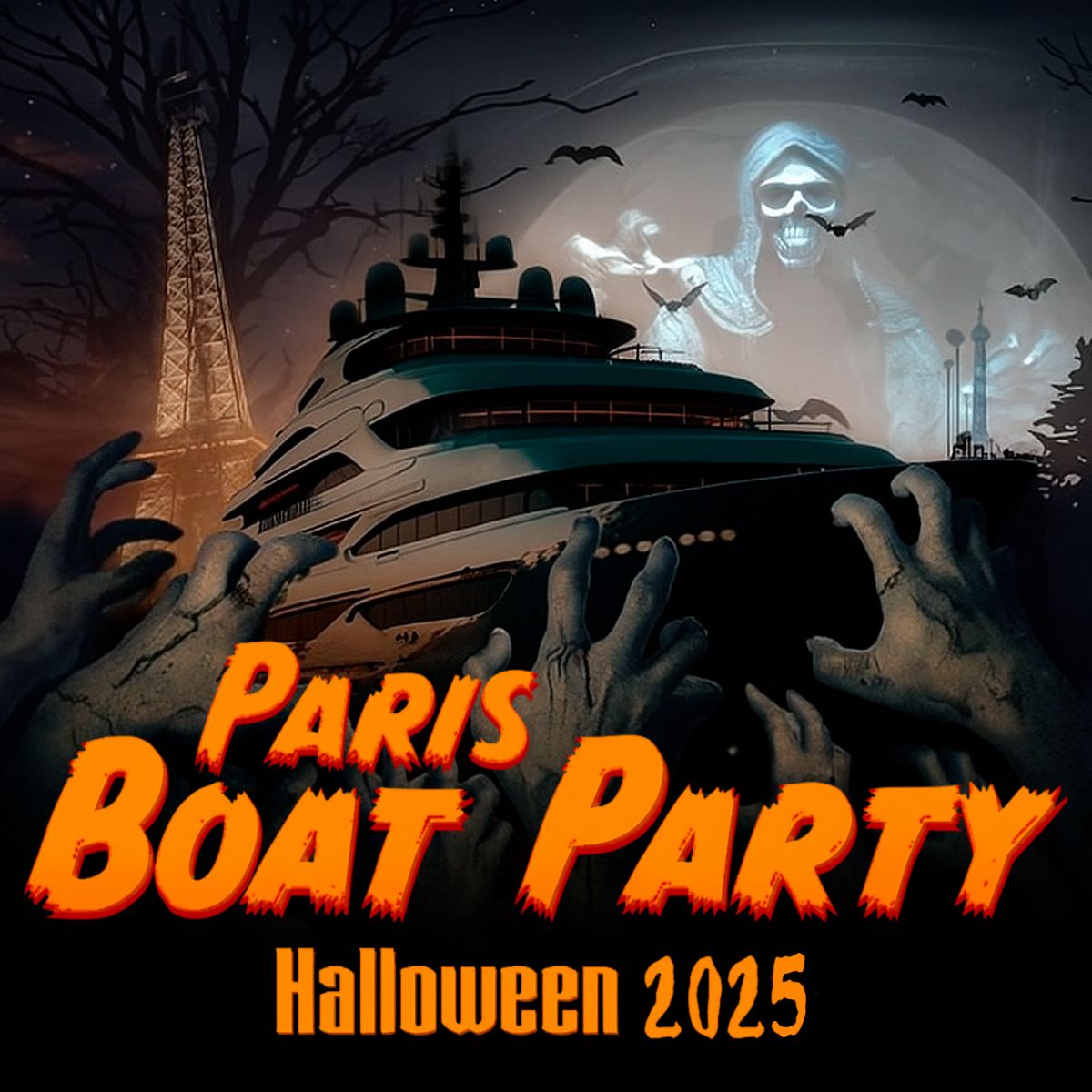 CRAZY BOAT HALLOWEEN PARTY SUR LA SEINE PENICHE NOTRE DAME