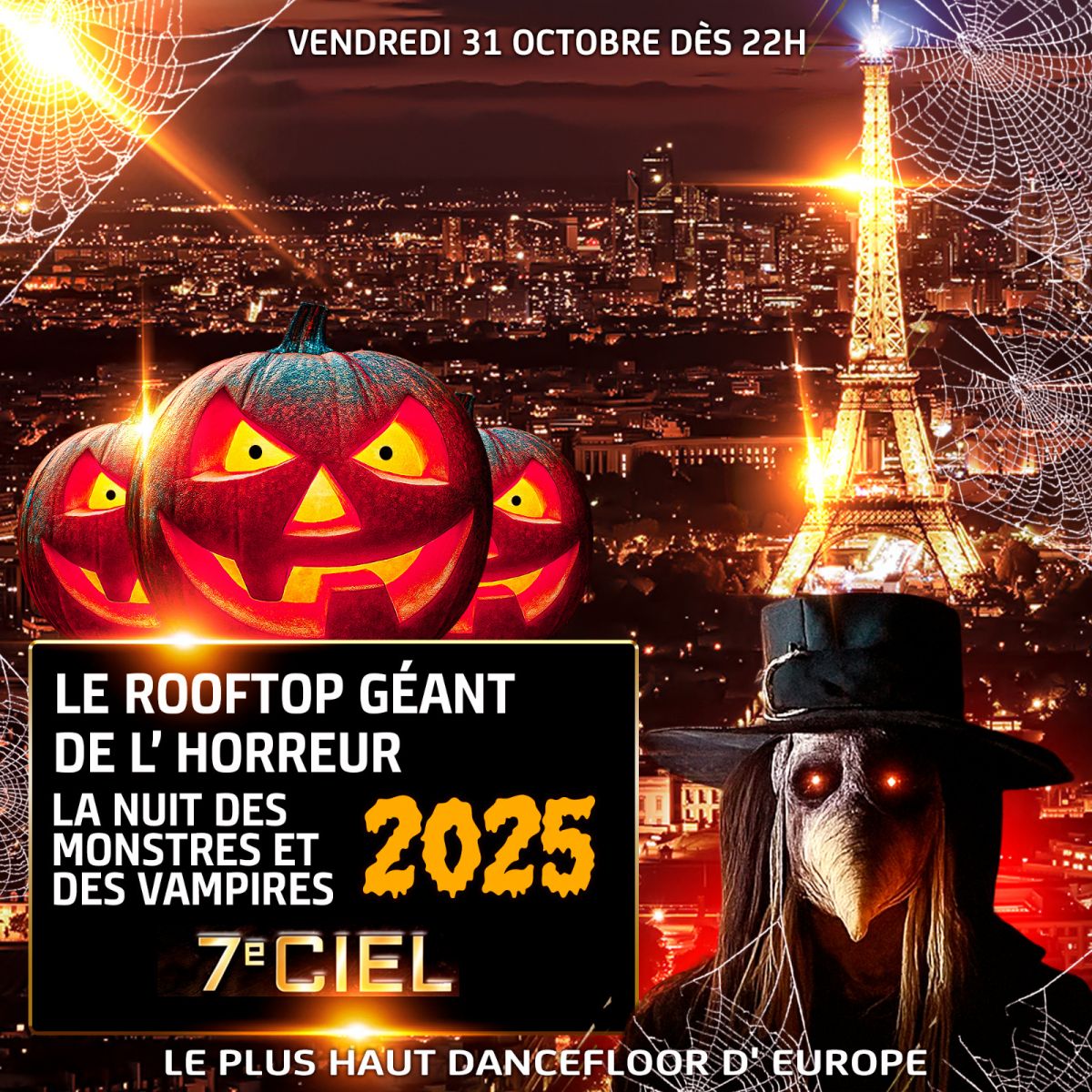 LE ROOFTOP GÉANT DE L'HORREUR HALLOWEEN EXCEPTIONNEL TOUR EIFFEL 2000 M2 DE VUE PANORAMIQUE + DE 2000 VAMPIRES