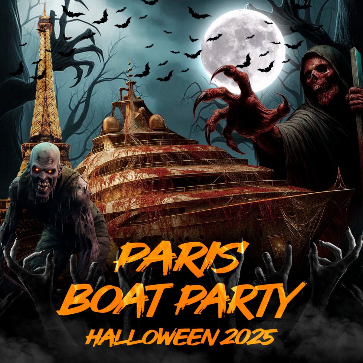 PARIS BOAT HALLOWEEN PARTY BATEAU CLUB HANTÉ NOTRE DAME