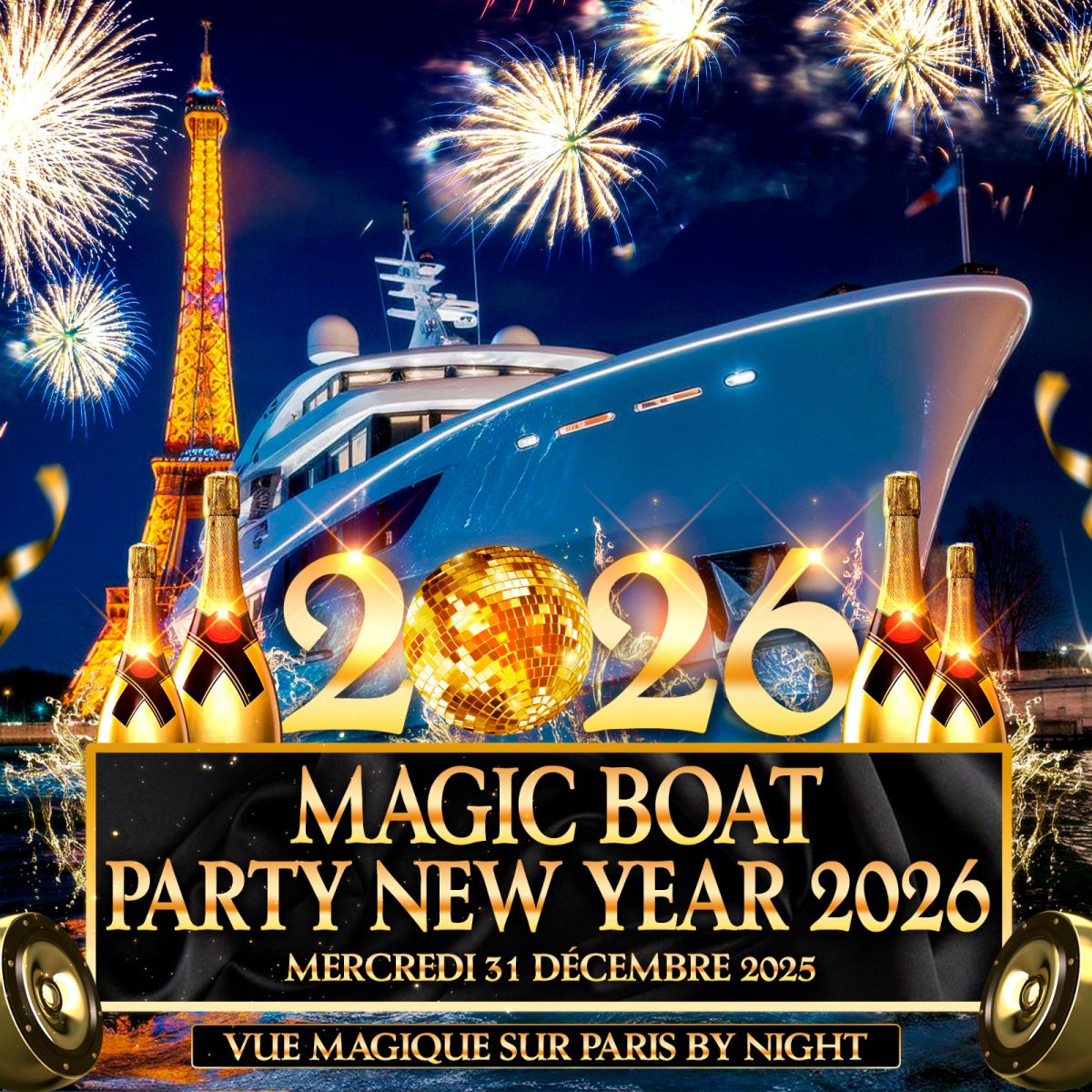 MAGIC PARIS BOAT PARTY SUR LA SEINE NEW YEAR 2026