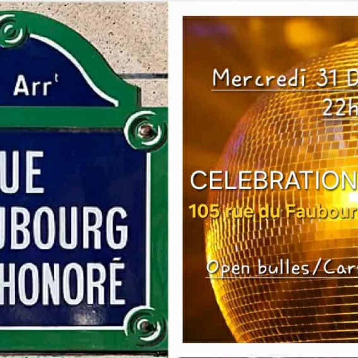 ☆★☆CELEBRATION NEW YEAR-OPEN BULLES EN CARRE VIP-105 FAUBOURG SAINT HONORE☆★☆