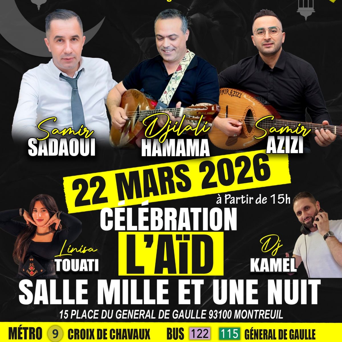 SAMIR SADAOUI & Djilali hamama & Samir Azizi EN CONCERT A PARIS